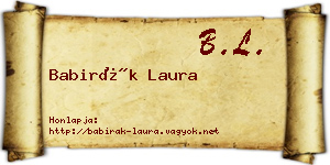 Babirák Laura névjegykártya